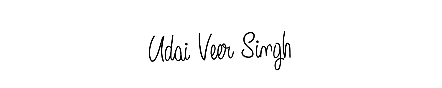 You should practise on your own different ways (Angelique-Rose-font-FFP) to write your name (Udai Veer Singh) in signature. don't let someone else do it for you. Udai Veer Singh signature style 5 images and pictures png