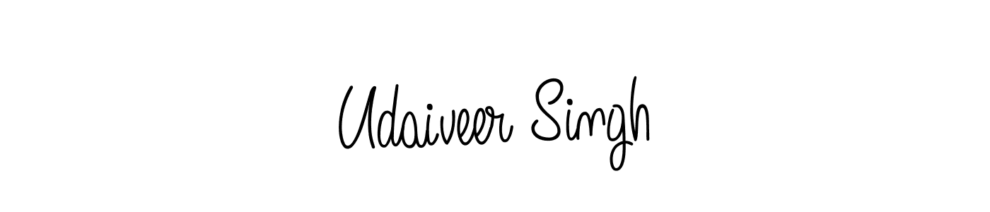 Make a beautiful signature design for name Udaiveer Singh. With this signature (Angelique-Rose-font-FFP) style, you can create a handwritten signature for free. Udaiveer Singh signature style 5 images and pictures png