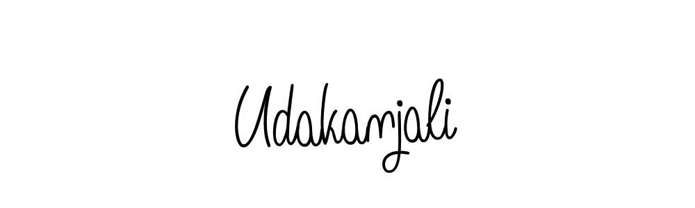 Make a beautiful signature design for name Udakanjali. With this signature (Angelique-Rose-font-FFP) style, you can create a handwritten signature for free. Udakanjali signature style 5 images and pictures png
