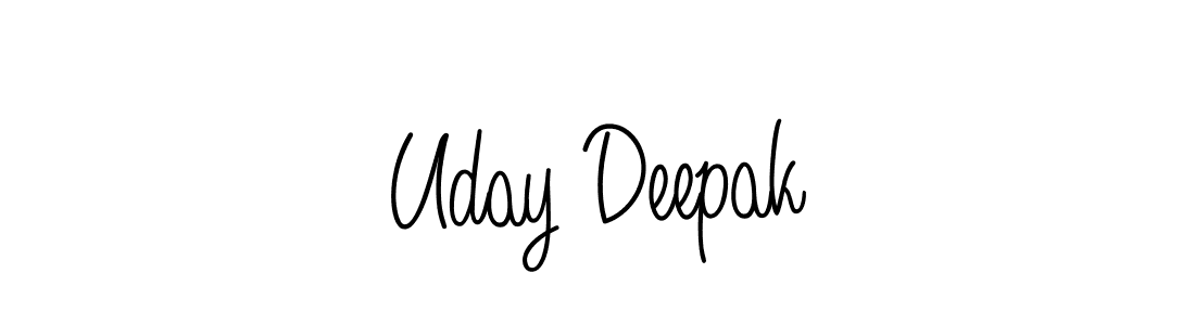 How to make Uday Deepak name signature. Use Angelique-Rose-font-FFP style for creating short signs online. This is the latest handwritten sign. Uday Deepak signature style 5 images and pictures png