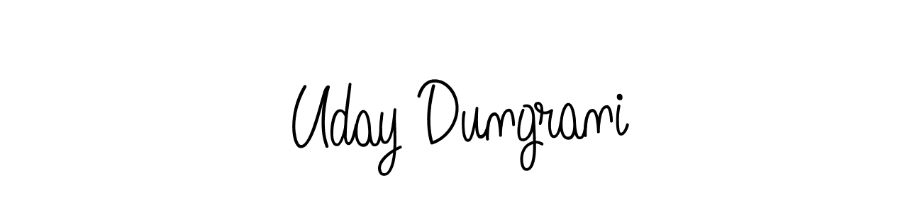 Make a beautiful signature design for name Uday Dungrani. With this signature (Angelique-Rose-font-FFP) style, you can create a handwritten signature for free. Uday Dungrani signature style 5 images and pictures png