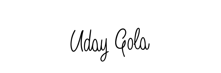 You should practise on your own different ways (Angelique-Rose-font-FFP) to write your name (Uday Gola) in signature. don't let someone else do it for you. Uday Gola signature style 5 images and pictures png