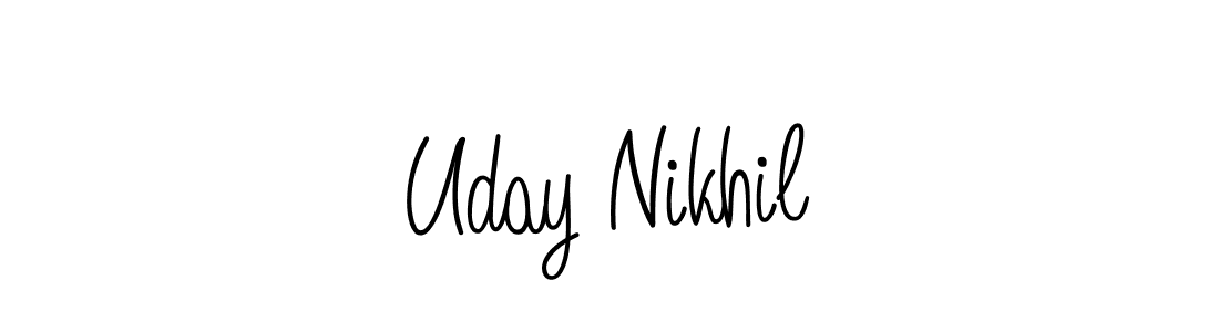 Create a beautiful signature design for name Uday Nikhil. With this signature (Angelique-Rose-font-FFP) fonts, you can make a handwritten signature for free. Uday Nikhil signature style 5 images and pictures png