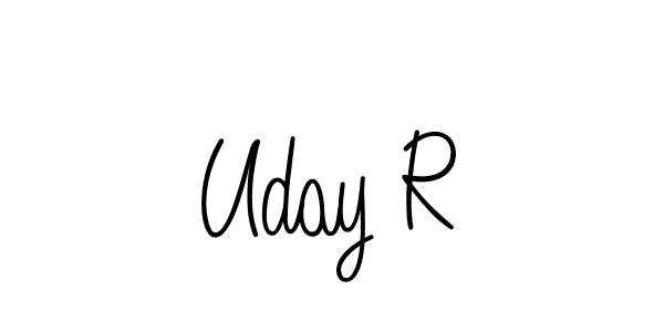 Uday R stylish signature style. Best Handwritten Sign (Angelique-Rose-font-FFP) for my name. Handwritten Signature Collection Ideas for my name Uday R. Uday R signature style 5 images and pictures png