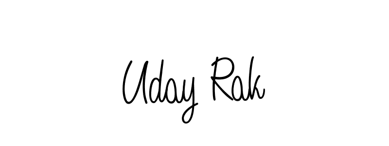 Use a signature maker to create a handwritten signature online. With this signature software, you can design (Angelique-Rose-font-FFP) your own signature for name Uday Rak. Uday Rak signature style 5 images and pictures png