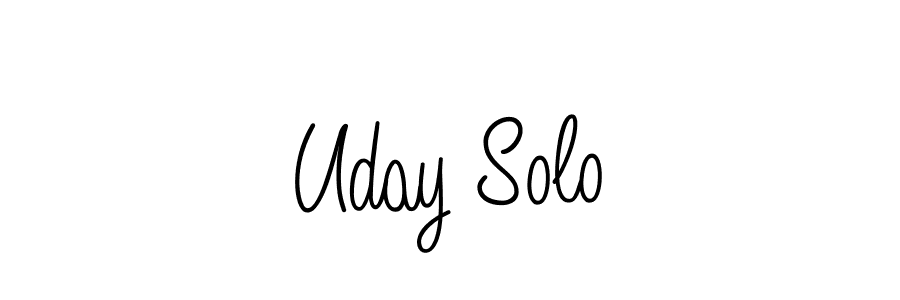 The best way (Angelique-Rose-font-FFP) to make a short signature is to pick only two or three words in your name. The name Uday Solo include a total of six letters. For converting this name. Uday Solo signature style 5 images and pictures png