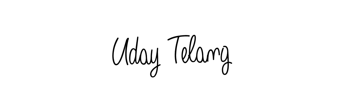 Make a beautiful signature design for name Uday Telang. With this signature (Angelique-Rose-font-FFP) style, you can create a handwritten signature for free. Uday Telang signature style 5 images and pictures png