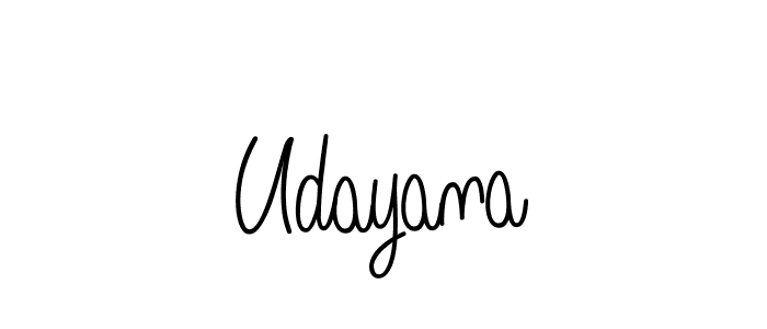 Make a beautiful signature design for name Udayana. With this signature (Angelique-Rose-font-FFP) style, you can create a handwritten signature for free. Udayana signature style 5 images and pictures png