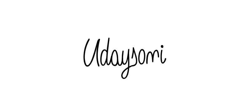 You should practise on your own different ways (Angelique-Rose-font-FFP) to write your name (Udaysoni) in signature. don't let someone else do it for you. Udaysoni signature style 5 images and pictures png