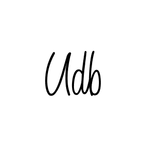 Make a beautiful signature design for name Udb. With this signature (Angelique-Rose-font-FFP) style, you can create a handwritten signature for free. Udb signature style 5 images and pictures png