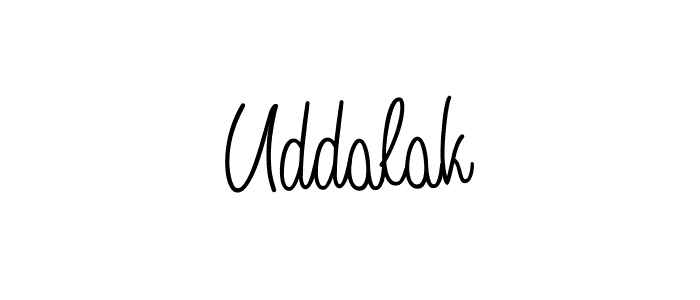 Use a signature maker to create a handwritten signature online. With this signature software, you can design (Angelique-Rose-font-FFP) your own signature for name Uddalak. Uddalak signature style 5 images and pictures png