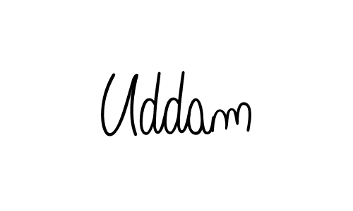 Make a beautiful signature design for name Uddam. With this signature (Angelique-Rose-font-FFP) style, you can create a handwritten signature for free. Uddam signature style 5 images and pictures png