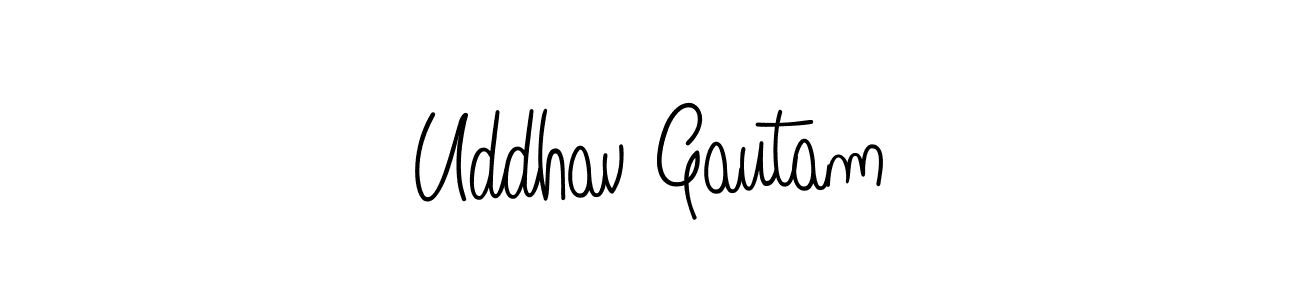 Create a beautiful signature design for name Uddhav Gautam. With this signature (Angelique-Rose-font-FFP) fonts, you can make a handwritten signature for free. Uddhav Gautam signature style 5 images and pictures png