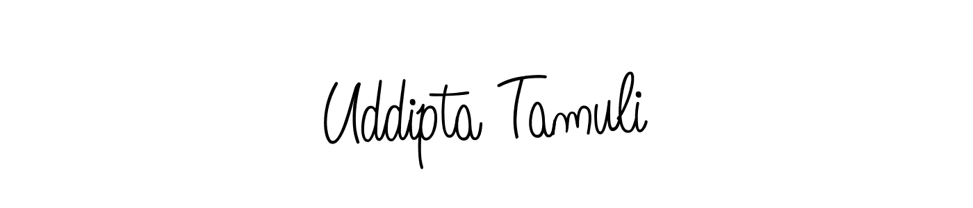 Make a beautiful signature design for name Uddipta Tamuli. With this signature (Angelique-Rose-font-FFP) style, you can create a handwritten signature for free. Uddipta Tamuli signature style 5 images and pictures png