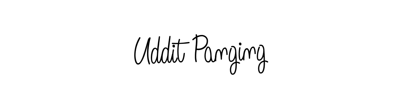 Make a beautiful signature design for name Uddit Panging. With this signature (Angelique-Rose-font-FFP) style, you can create a handwritten signature for free. Uddit Panging signature style 5 images and pictures png