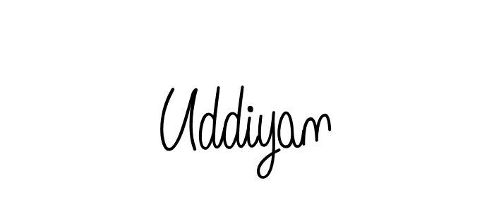 Make a beautiful signature design for name Uddiyan. With this signature (Angelique-Rose-font-FFP) style, you can create a handwritten signature for free. Uddiyan signature style 5 images and pictures png