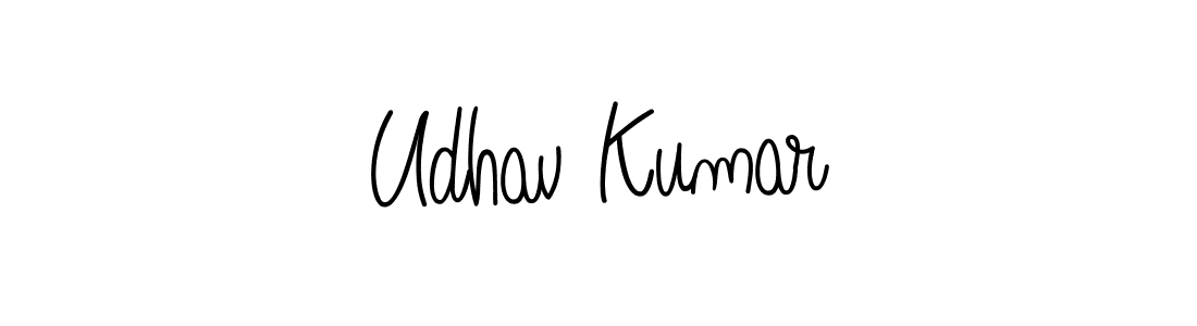 Make a beautiful signature design for name Udhav Kumar. With this signature (Angelique-Rose-font-FFP) style, you can create a handwritten signature for free. Udhav Kumar signature style 5 images and pictures png