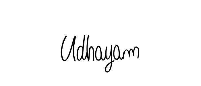 Design your own signature with our free online signature maker. With this signature software, you can create a handwritten (Angelique-Rose-font-FFP) signature for name Udhayam. Udhayam signature style 5 images and pictures png