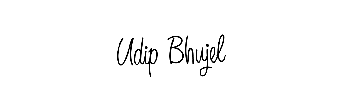 Design your own signature with our free online signature maker. With this signature software, you can create a handwritten (Angelique-Rose-font-FFP) signature for name Udip Bhujel. Udip Bhujel signature style 5 images and pictures png