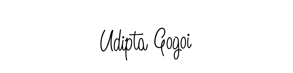 Create a beautiful signature design for name Udipta Gogoi. With this signature (Angelique-Rose-font-FFP) fonts, you can make a handwritten signature for free. Udipta Gogoi signature style 5 images and pictures png