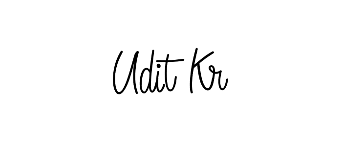 Also we have Udit Kr name is the best signature style. Create professional handwritten signature collection using Angelique-Rose-font-FFP autograph style. Udit Kr signature style 5 images and pictures png