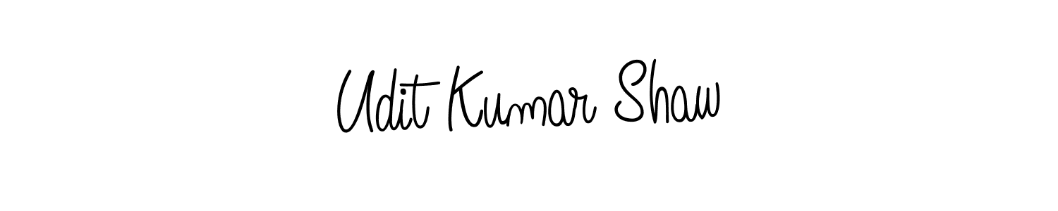 Use a signature maker to create a handwritten signature online. With this signature software, you can design (Angelique-Rose-font-FFP) your own signature for name Udit Kumar Shaw. Udit Kumar Shaw signature style 5 images and pictures png