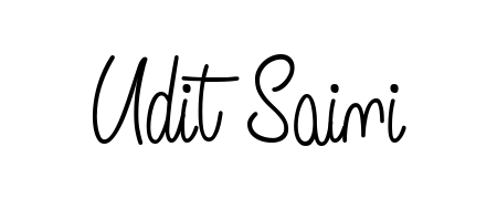 Create your official email sign-off with Udit Saini name in Angelique-Rose-font-FFP style. Crisp, clean, and perfectly legible across all screens. Udit Saini signature style 5 images and pictures png
