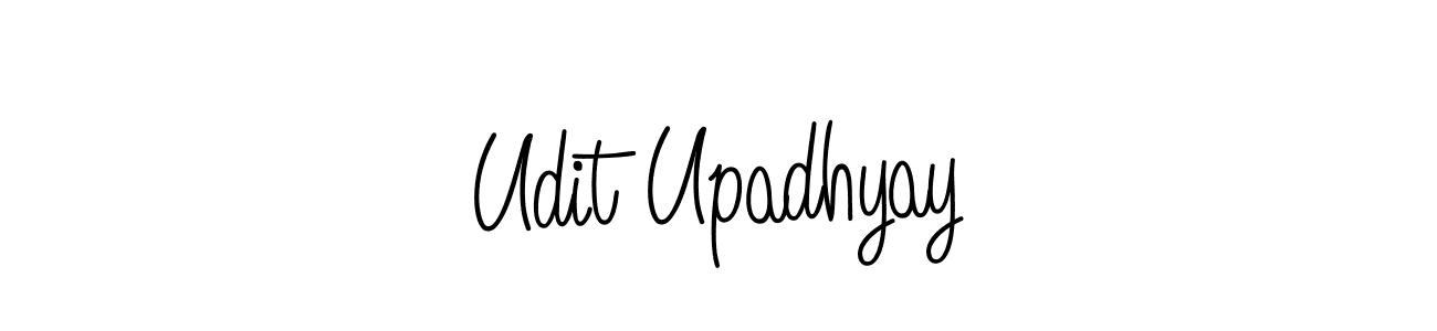 The best way (Angelique-Rose-font-FFP) to make a short signature is to pick only two or three words in your name. The name Udit Upadhyay include a total of six letters. For converting this name. Udit Upadhyay signature style 5 images and pictures png