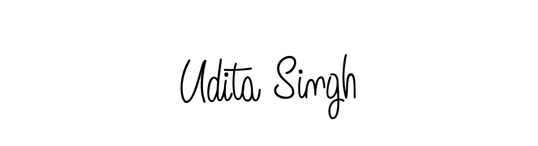 How to make Udita Singh name signature. Use Angelique-Rose-font-FFP style for creating short signs online. This is the latest handwritten sign. Udita Singh signature style 5 images and pictures png