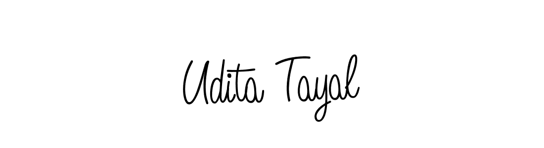 Make a beautiful signature design for name Udita Tayal. With this signature (Angelique-Rose-font-FFP) style, you can create a handwritten signature for free. Udita Tayal signature style 5 images and pictures png