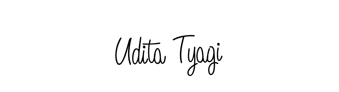 How to make Udita Tyagi name signature. Use Angelique-Rose-font-FFP style for creating short signs online. This is the latest handwritten sign. Udita Tyagi signature style 5 images and pictures png