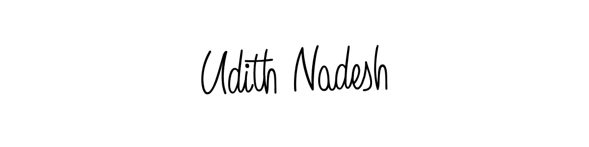 You should practise on your own different ways (Angelique-Rose-font-FFP) to write your name (Udith Nadesh) in signature. don't let someone else do it for you. Udith Nadesh signature style 5 images and pictures png