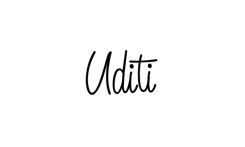 Use a signature maker to create a handwritten signature online. With this signature software, you can design (Angelique-Rose-font-FFP) your own signature for name Uditi. Uditi signature style 5 images and pictures png