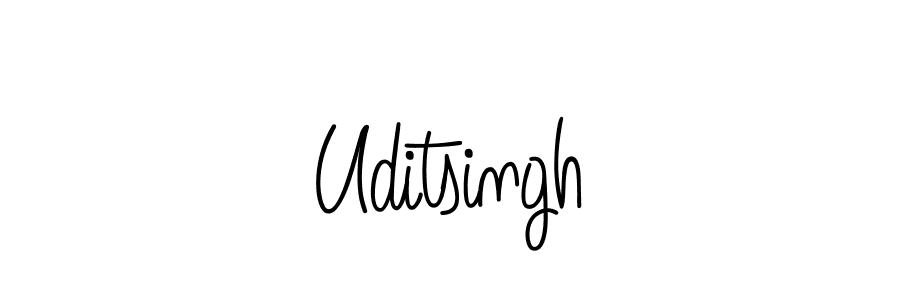 Use a signature maker to create a handwritten signature online. With this signature software, you can design (Angelique-Rose-font-FFP) your own signature for name Uditsingh. Uditsingh signature style 5 images and pictures png