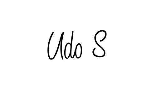 You should practise on your own different ways (Angelique-Rose-font-FFP) to write your name (Udo S) in signature. don't let someone else do it for you. Udo S signature style 5 images and pictures png