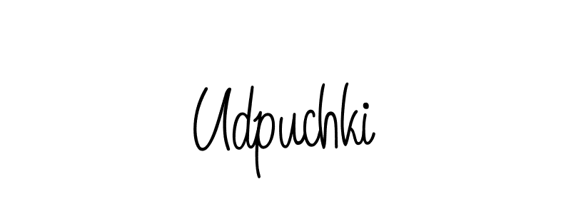 How to make Udpuchki signature? Angelique-Rose-font-FFP is a professional autograph style. Create handwritten signature for Udpuchki name. Udpuchki signature style 5 images and pictures png