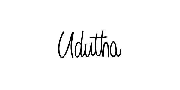 Also we have Udutha name is the best signature style. Create professional handwritten signature collection using Angelique-Rose-font-FFP autograph style. Udutha signature style 5 images and pictures png