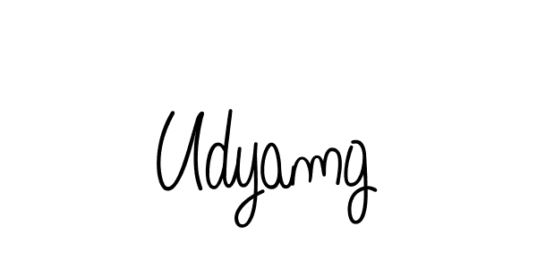 Make a beautiful signature design for name Udyamg. With this signature (Angelique-Rose-font-FFP) style, you can create a handwritten signature for free. Udyamg signature style 5 images and pictures png