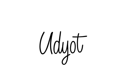 Make a beautiful signature design for name Udyot. With this signature (Angelique-Rose-font-FFP) style, you can create a handwritten signature for free. Udyot signature style 5 images and pictures png