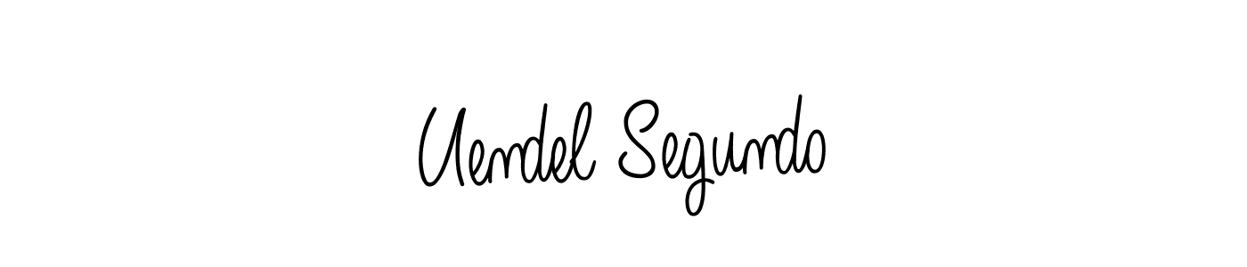 The best way (Angelique-Rose-font-FFP) to make a short signature is to pick only two or three words in your name. The name Uendel Segundo include a total of six letters. For converting this name. Uendel Segundo signature style 5 images and pictures png