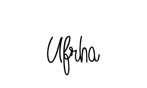 How to make Ufrha name signature. Use Angelique-Rose-font-FFP style for creating short signs online. This is the latest handwritten sign. Ufrha signature style 5 images and pictures png