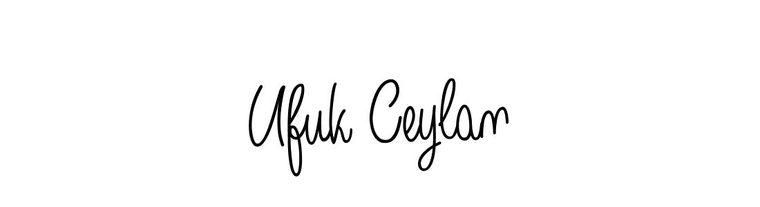 Use a signature maker to create a handwritten signature online. With this signature software, you can design (Angelique-Rose-font-FFP) your own signature for name Ufuk Ceylan. Ufuk Ceylan signature style 5 images and pictures png