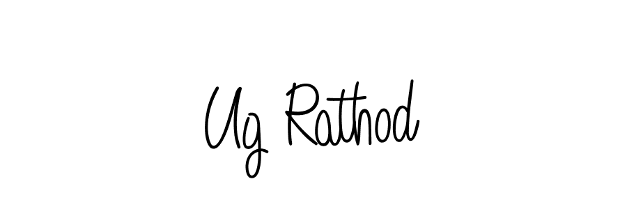 Use a signature maker to create a handwritten signature online. With this signature software, you can design (Angelique-Rose-font-FFP) your own signature for name Ug Rathod. Ug Rathod signature style 5 images and pictures png
