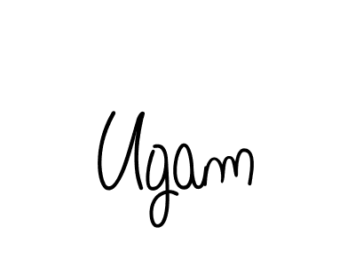 You should practise on your own different ways (Angelique-Rose-font-FFP) to write your name (Ugam) in signature. don't let someone else do it for you. Ugam signature style 5 images and pictures png