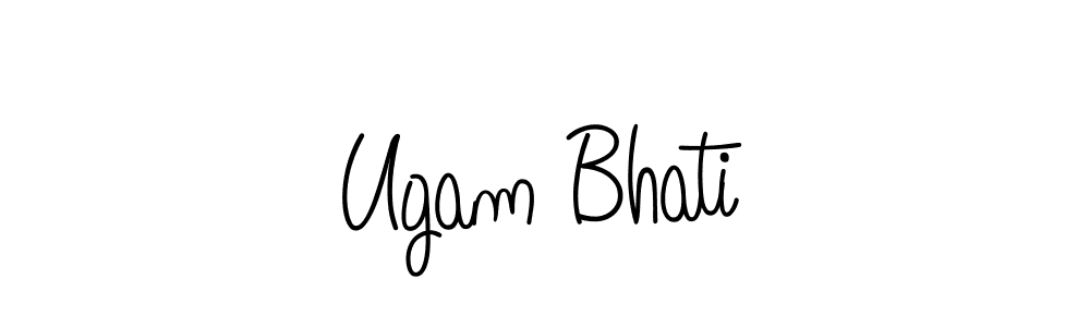 The best way (Angelique-Rose-font-FFP) to make a short signature is to pick only two or three words in your name. The name Ugam Bhati include a total of six letters. For converting this name. Ugam Bhati signature style 5 images and pictures png