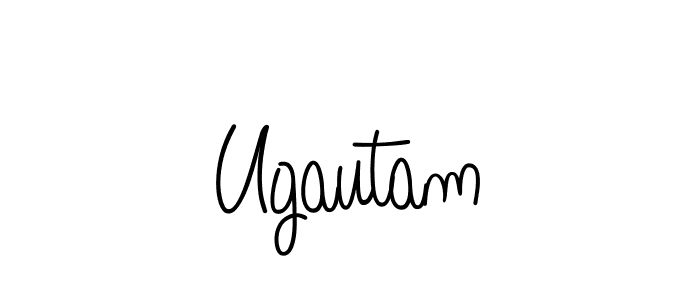 You should practise on your own different ways (Angelique-Rose-font-FFP) to write your name (Ugautam) in signature. don't let someone else do it for you. Ugautam signature style 5 images and pictures png