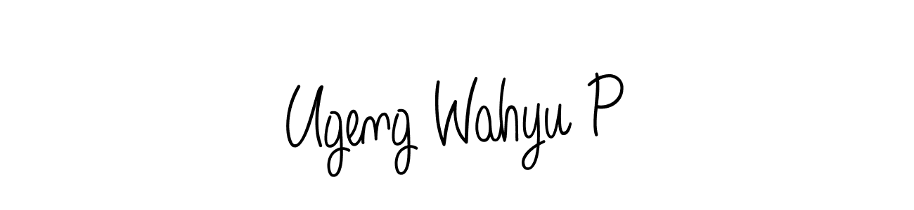 Use a signature maker to create a handwritten signature online. With this signature software, you can design (Angelique-Rose-font-FFP) your own signature for name Ugeng Wahyu P. Ugeng Wahyu P signature style 5 images and pictures png