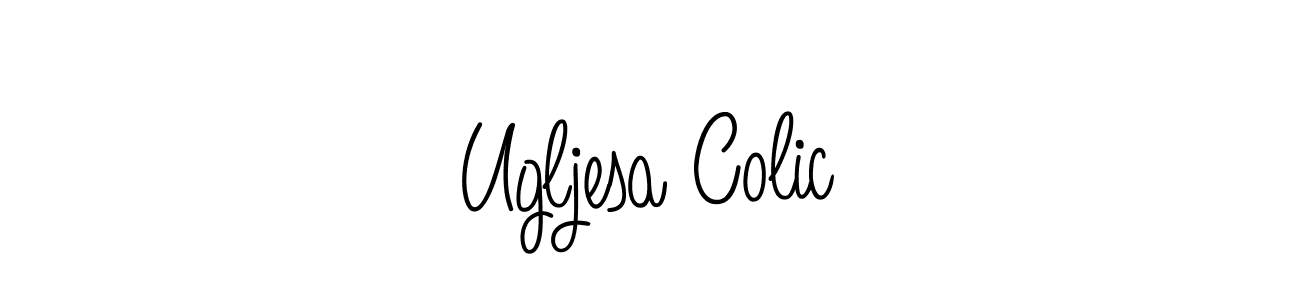 How to make Ugljesa Colic name signature. Use Angelique-Rose-font-FFP style for creating short signs online. This is the latest handwritten sign. Ugljesa Colic signature style 5 images and pictures png