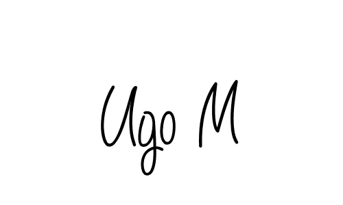 How to make Ugo M signature? Angelique-Rose-font-FFP is a professional autograph style. Create handwritten signature for Ugo M name. Ugo M signature style 5 images and pictures png
