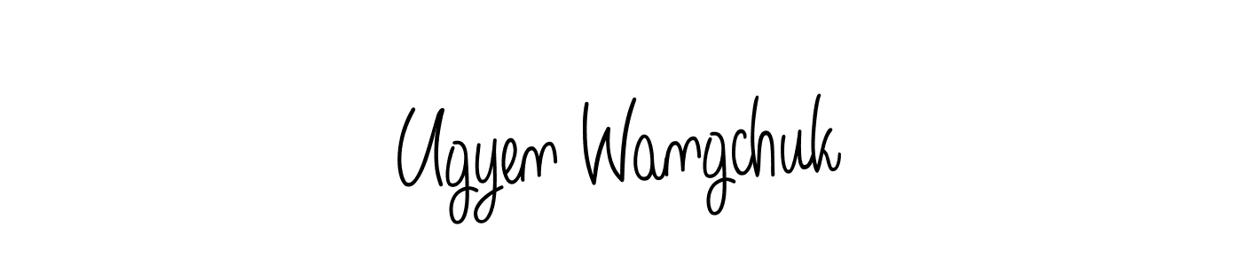 The best way (Angelique-Rose-font-FFP) to make a short signature is to pick only two or three words in your name. The name Ugyen Wangchuk include a total of six letters. For converting this name. Ugyen Wangchuk signature style 5 images and pictures png